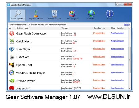 آپدیت نرم افزار ها با Gear Software Manager 1.07     - دی ال سان - www.DLSUN.ir